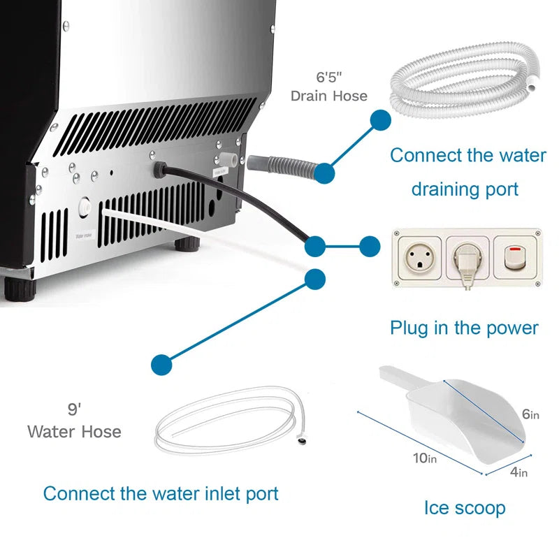 Antarctic Star 265 Lb. Daily Production Cube Clear Ice Built-In Ice Maker